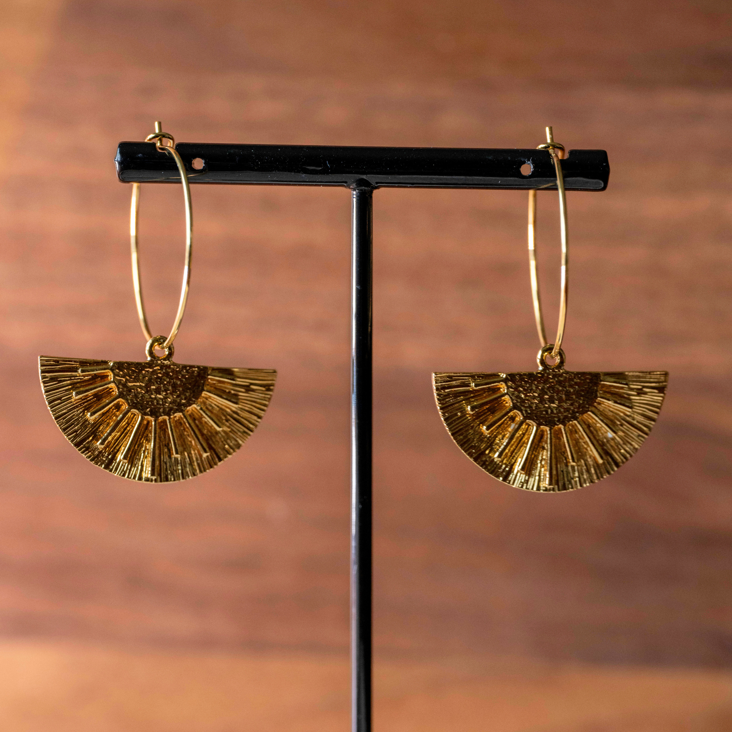 Boucles d'oreilles Cyrus soleil doré